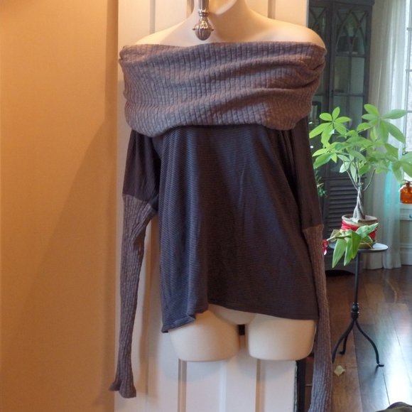 Michael Stars mixed pattern oversized cowl neck sweater o/s - Picture 1 of 10